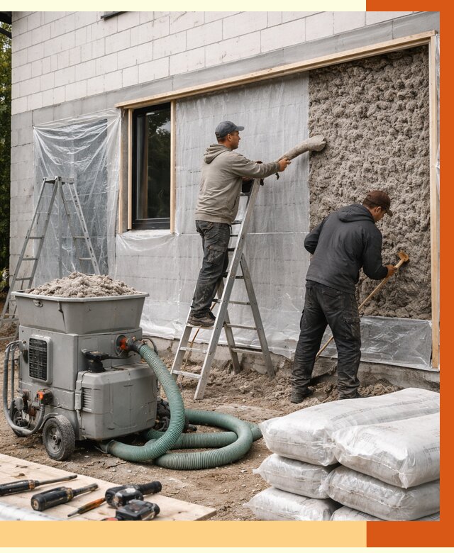 Утепление дома из газобетона эковатой в Кемерово от 4683 руб./м2 | ТепломастерКмр