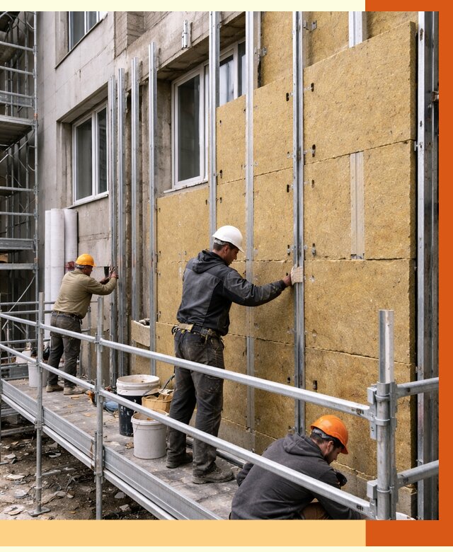 Утепление вентилируемого фасада в Кемерово от 5827 руб/м2 — монтаж и утепление вентфасад | ТепломастерКмр